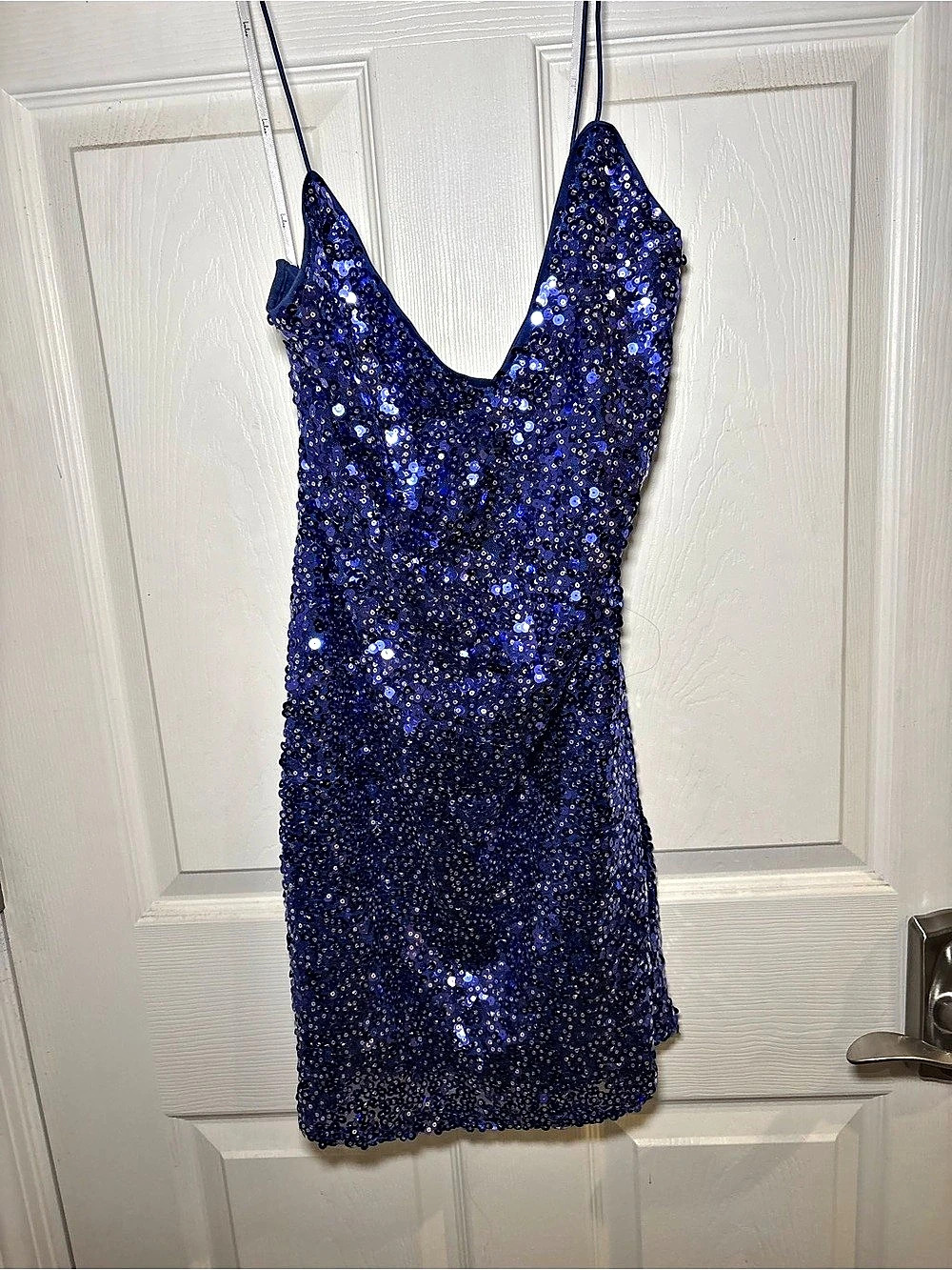 Lulus Bring It Royal Blue Sequin Bodycon Mini Dress Medium